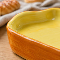 Ceramic Serving Dish Food-Safe Shallow Serving Dish Built-in Handles