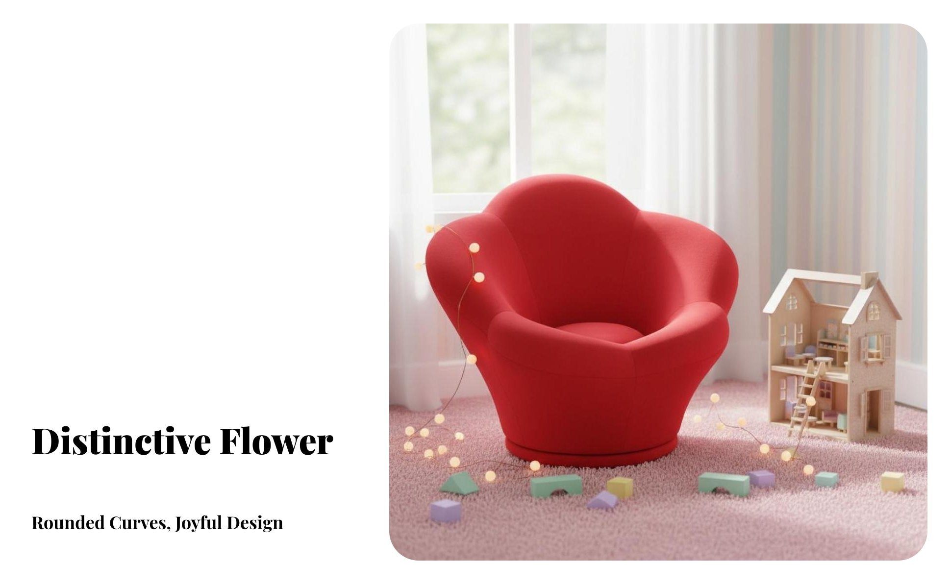 Flower-Shaped Seat leaf-shaped Backrest Plush Single-Person Chair Princess aesthetic No Assembly Required for children, Teens