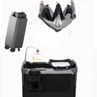 Foldable Baby Bed Music Toy Arch Baby Bed with Wheels Includes Mattress