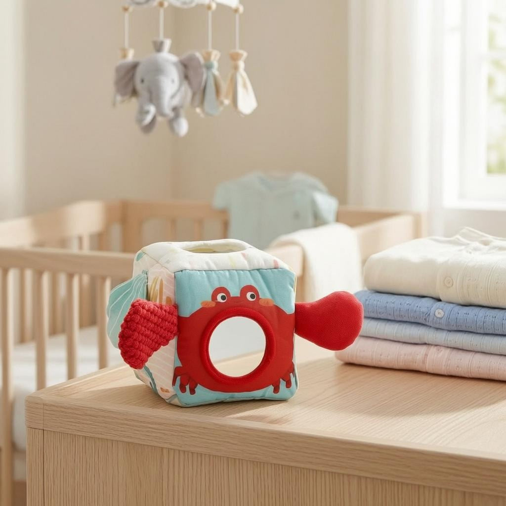 Baby Tissue Box Sensory Toy Soft Child-Led Tissue Box Toy Portable for Infants