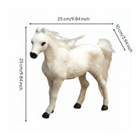 Pale Stallion Statue Hand-Finished Realistic Horse Model Fade-Resistant