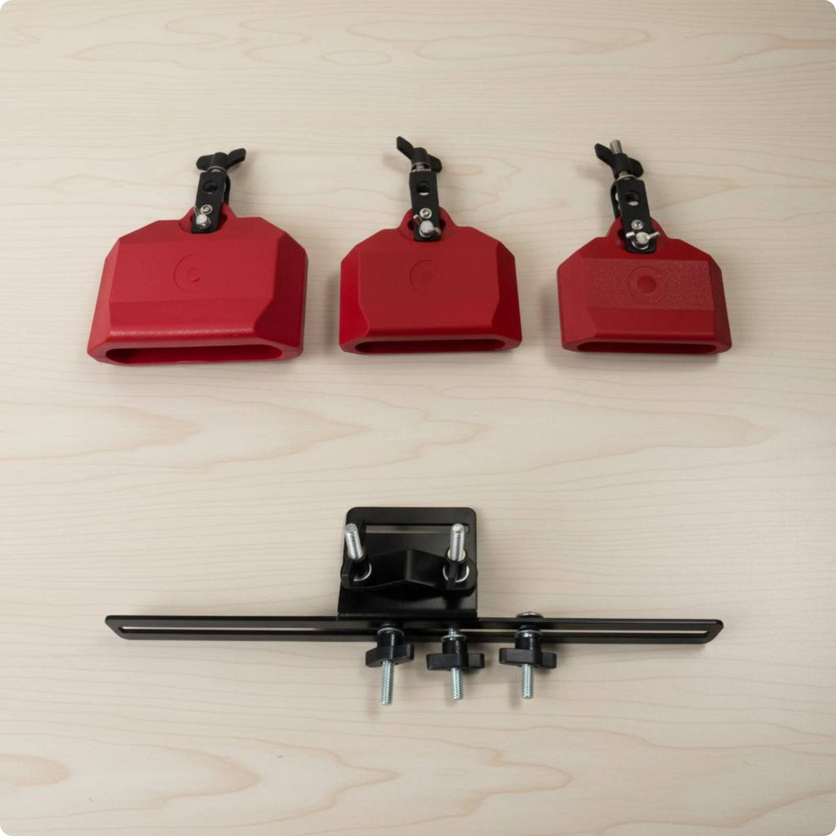 3 Pieces Drum Cowbells with Simple Setup to Install Cowbell Set Smooth Surface Percussion Bells for Drummers, Band Practice