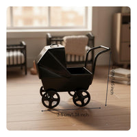 1:12 Scale Infant Carriage Realistic Detail 1:12 Scale Doll Pram Smooth Polished Metal Doll Carriage for Dioramas