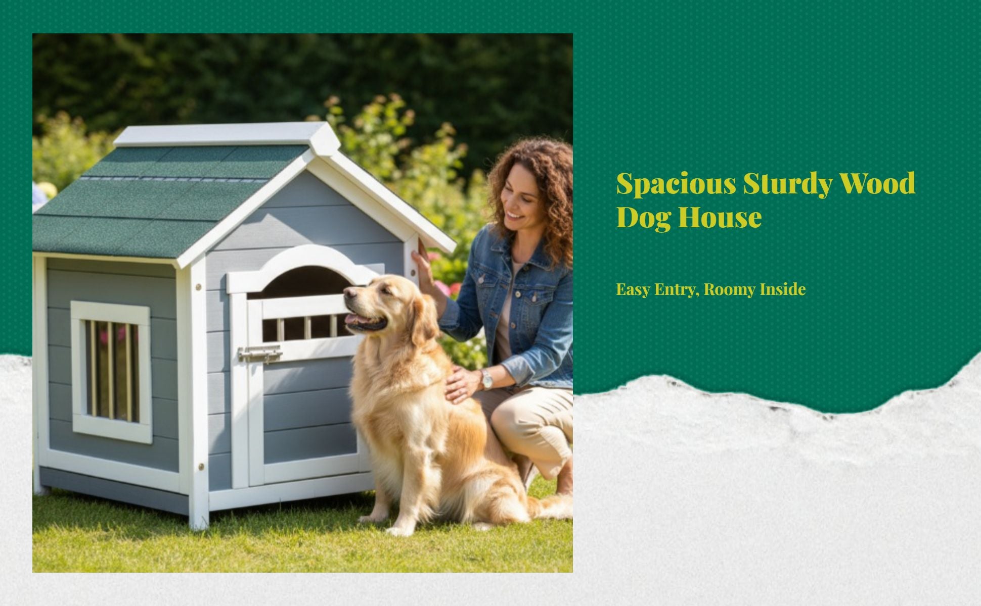 Waterproof insulated wood dog house