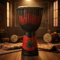 Djembe Drum Natural Drumhead Percussion Instrument Carved Wood