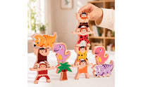 Wooden Dinosaur Stacking Toy Early Learning Dinosaur Stacking Blocks
