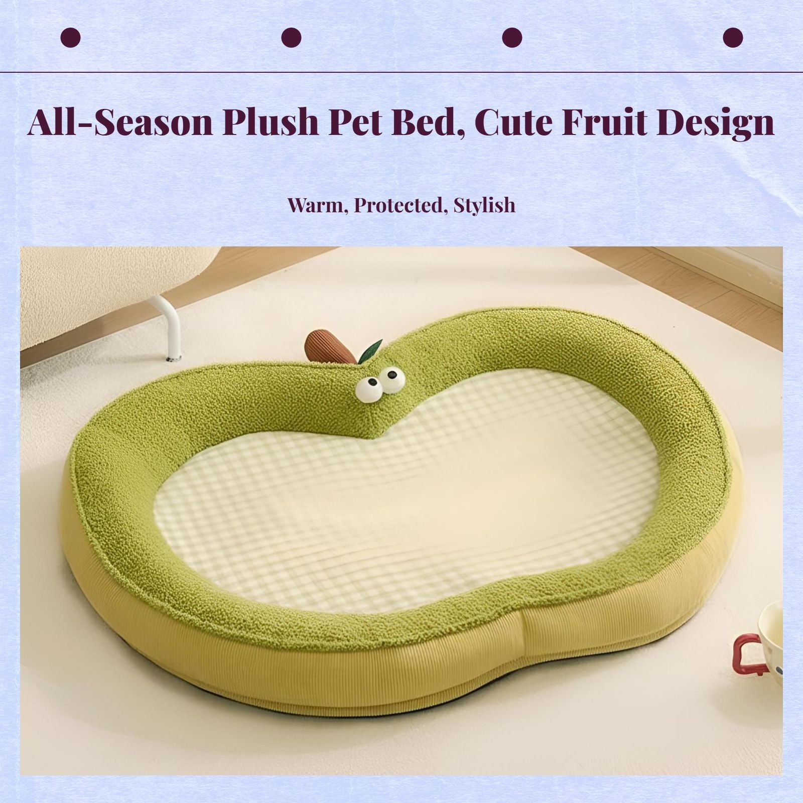 Calming Pet Bed, Plush Mat, Indoor Sofa for Dogs & Cats