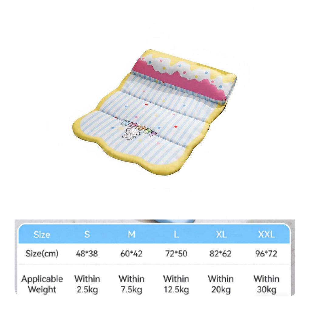 Foldable Pet Mat with Pillow Easy to Clean Waterproof Dog Sleeping Pad for Dogs