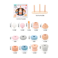 Wooden Dessert Stacker Early Learning Wooden Stacking Game Colorful