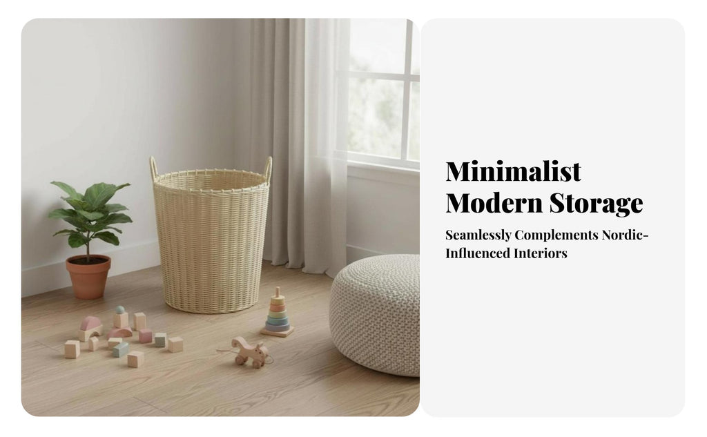 Large Cylindrical container adaptable Toy Container Decorative Neutral Tones