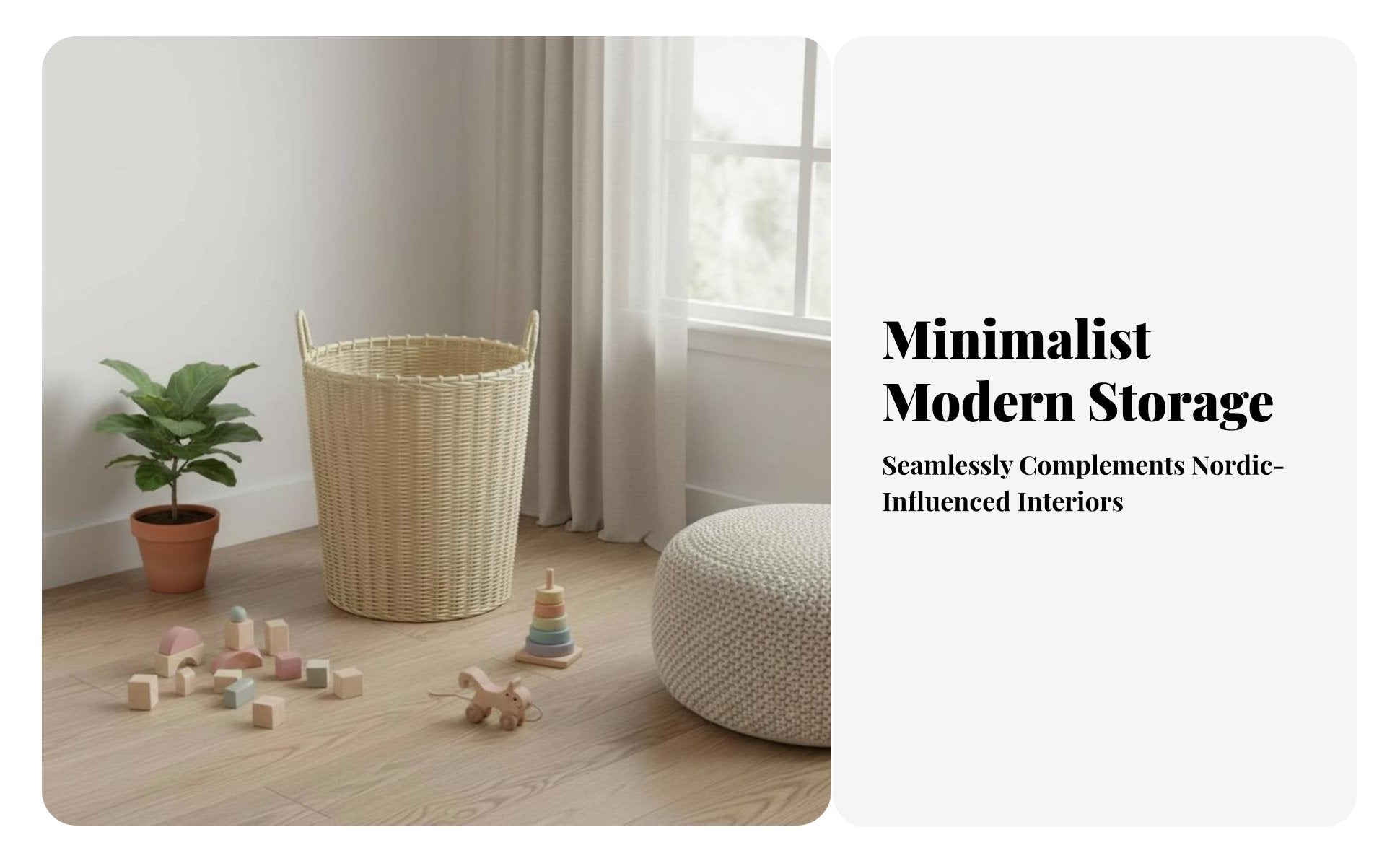 Large Cylindrical container adaptable Toy Container Decorative Neutral Tones