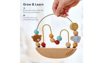 Bead Maze Toy Educational Montessori Bead Maze Color Learning for 1-3 Years Old