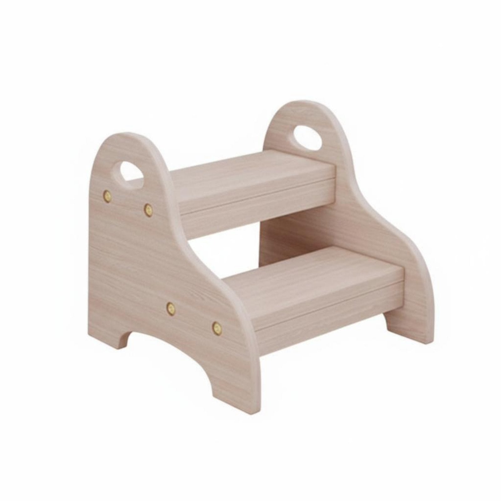 Toddler Wooden Stool Rounded Corners Kids Bathroom Sink Stool
