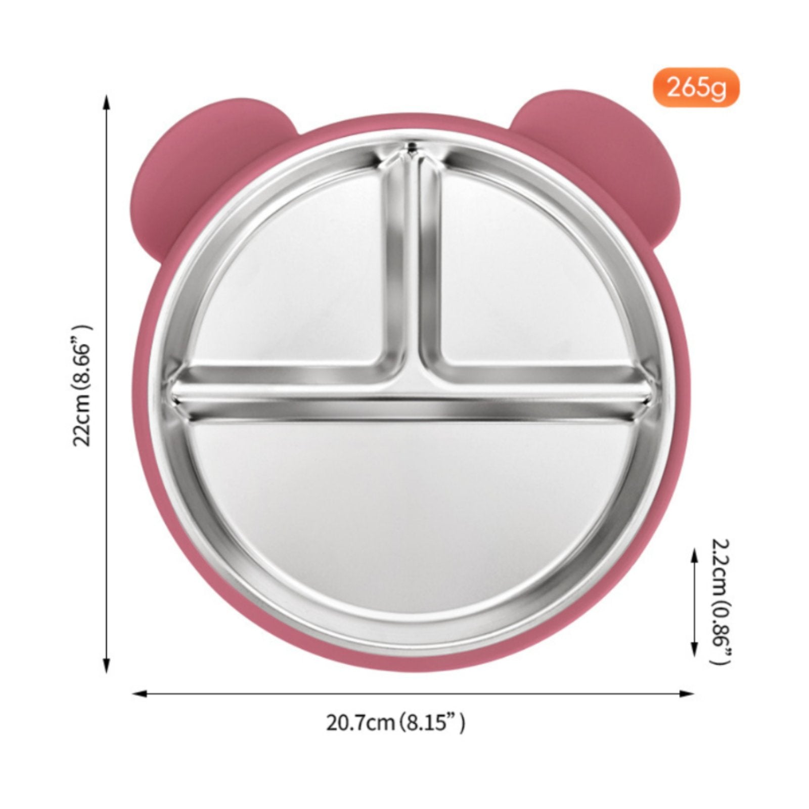 Stainless Steel Suction Plate Anti-Tip for High Chair, Toddlers, Babies