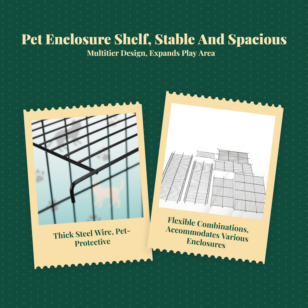 Cat enclosure shelf, Widened Divider Panel, Pet enclosure Accessory, Multitier Shelf, Climbing Ramp, Small creature Habitat