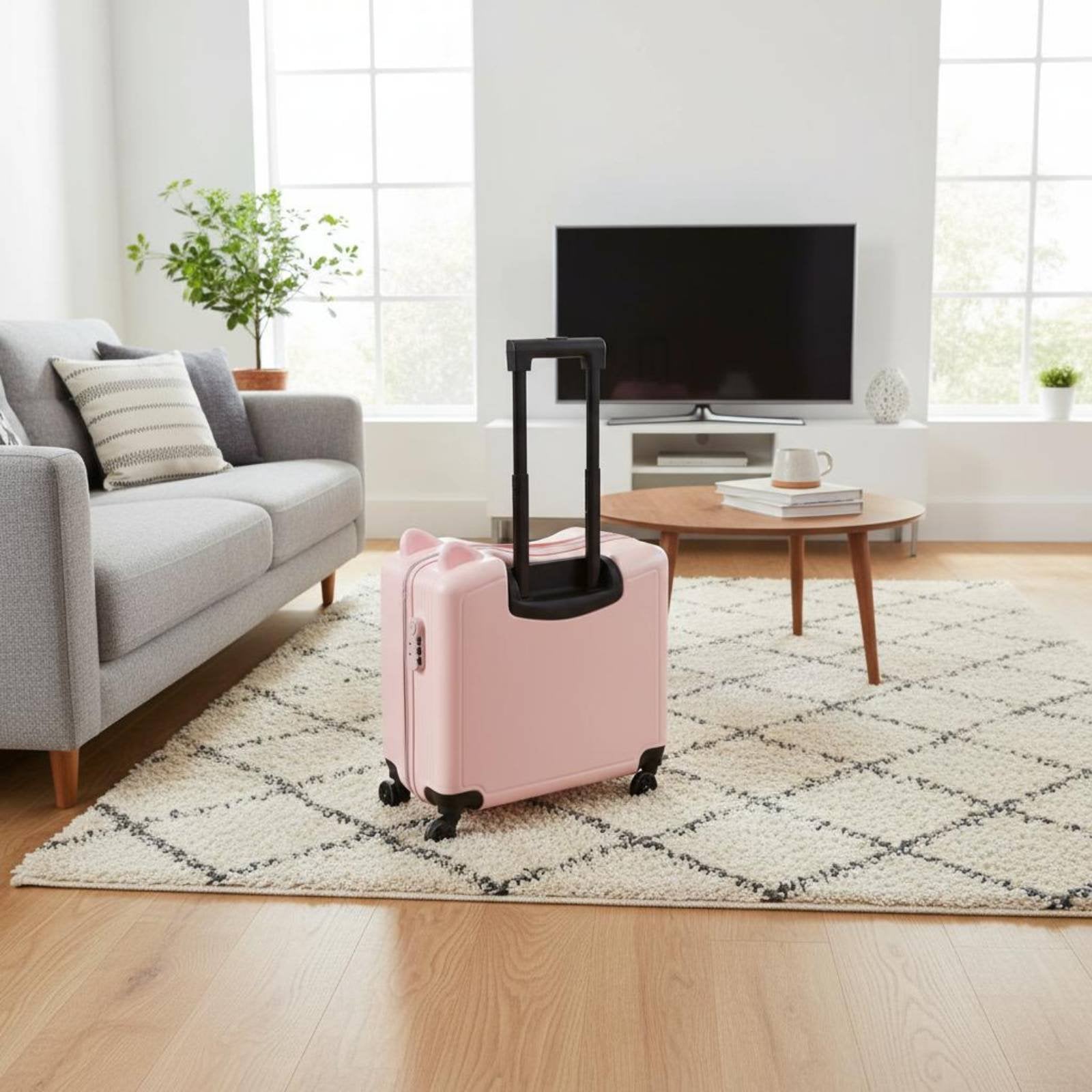Feline Ear Rolling Suitcase Password Lock Children's Luggage Macaron Colors