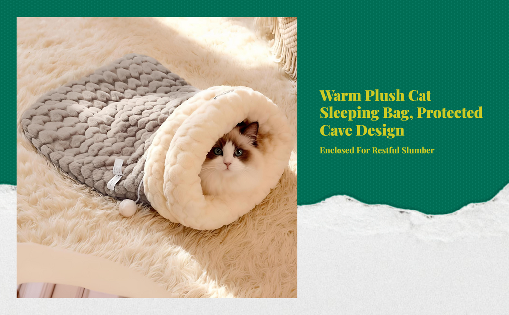 Cat Cave Bed Cozy Indoor Sanctuary Warm Winter Sleeping Bag