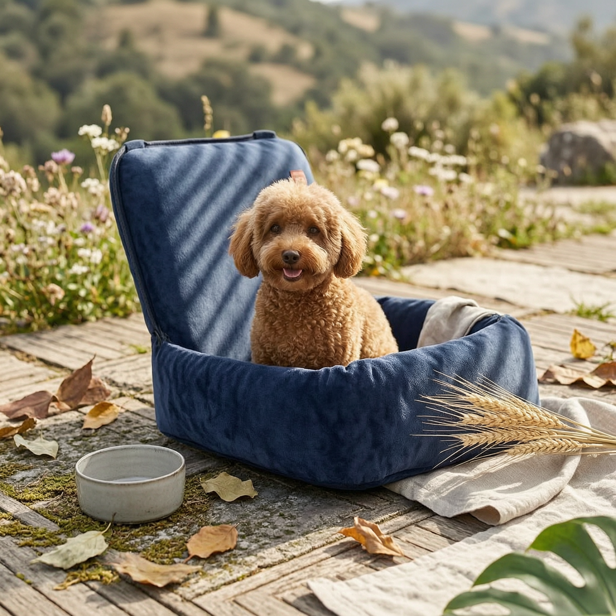 Dark-Colored Dog Car Seat Bed Removable Padded Dog Car Seat Bed Detachable Cover