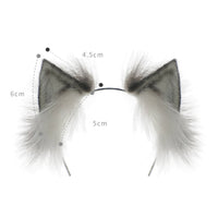 Furry Ear Headband Realistic Faux Hair Feline Ears Soft Doll Accessory for Dress Up