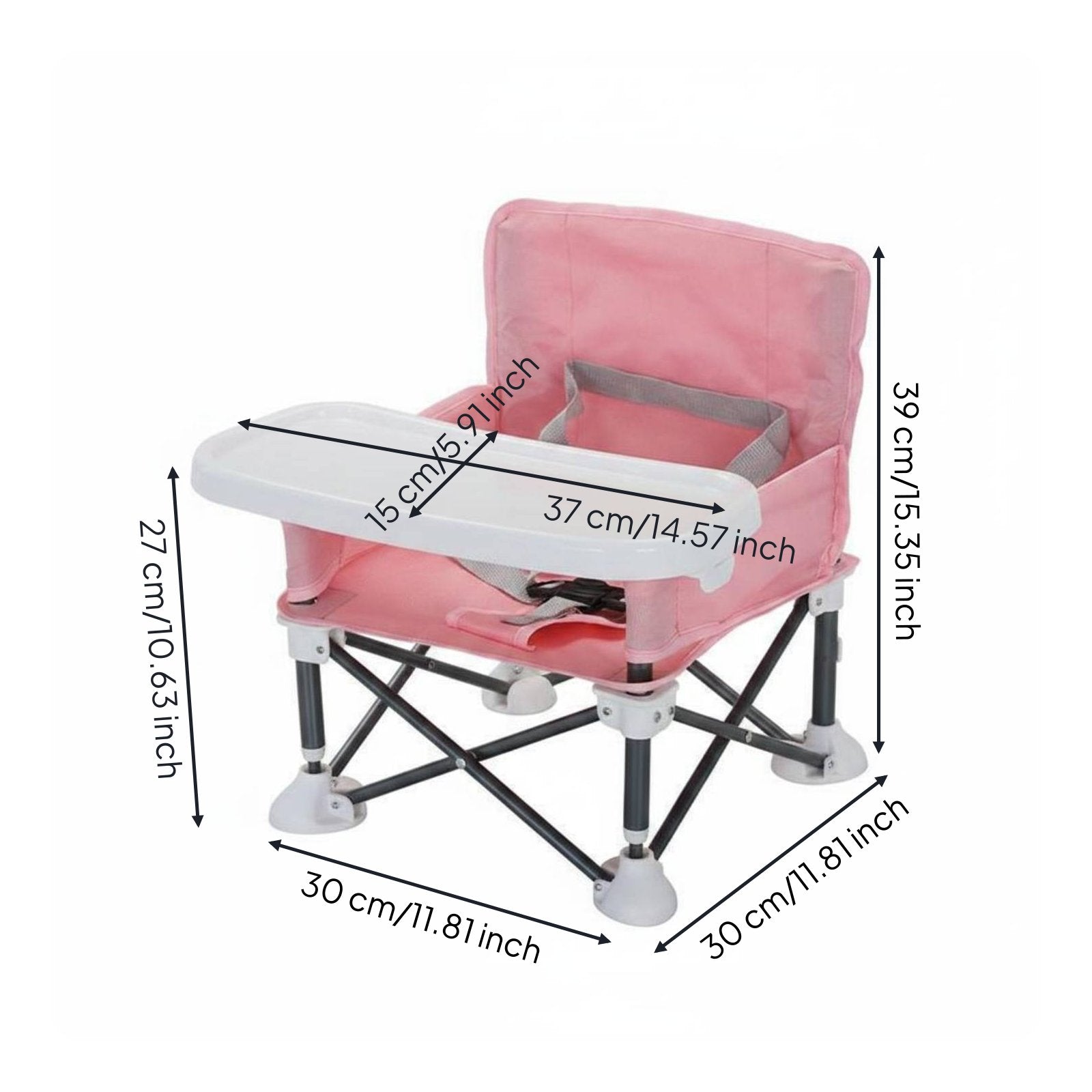 Baby Camping Chair Removable Tray Baby Beach Chair Safety Strap for Outdoor Meal