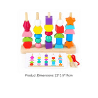 Wooden Shape Matching Toy Vertical Pegs Sorting Game Fine Movement Skills