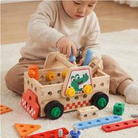 Educational Bus Toy Fine Motor Skills Wooden Screw Toy Hand-Eye Coordination Busy Activity Board for Kids, Little Ones, Preschool, Daycare