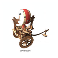 Ancient Chinese Drum Cart Model Great Gift DIY Mechanical Chariot Model for Boys