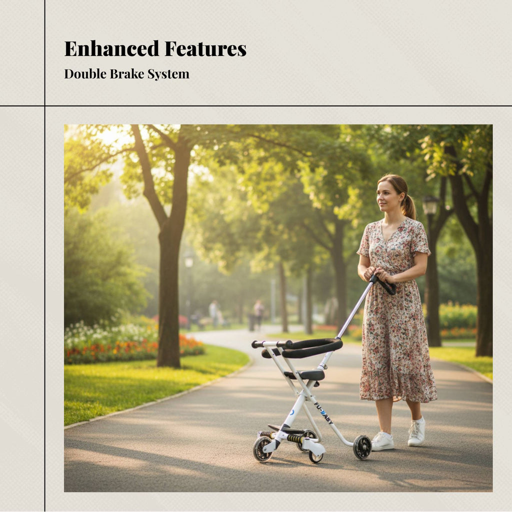 Outdoor Stroller for Older Children, Foldable, Lightweight, PU Leather, High Landscape