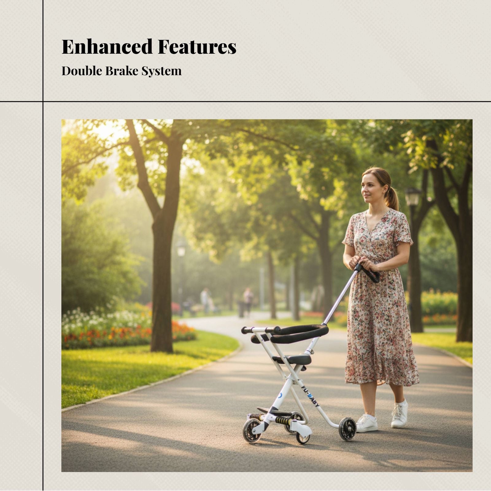 Outdoor Stroller for Older Children, Foldable, Lightweight, PU Leather, High Landscape