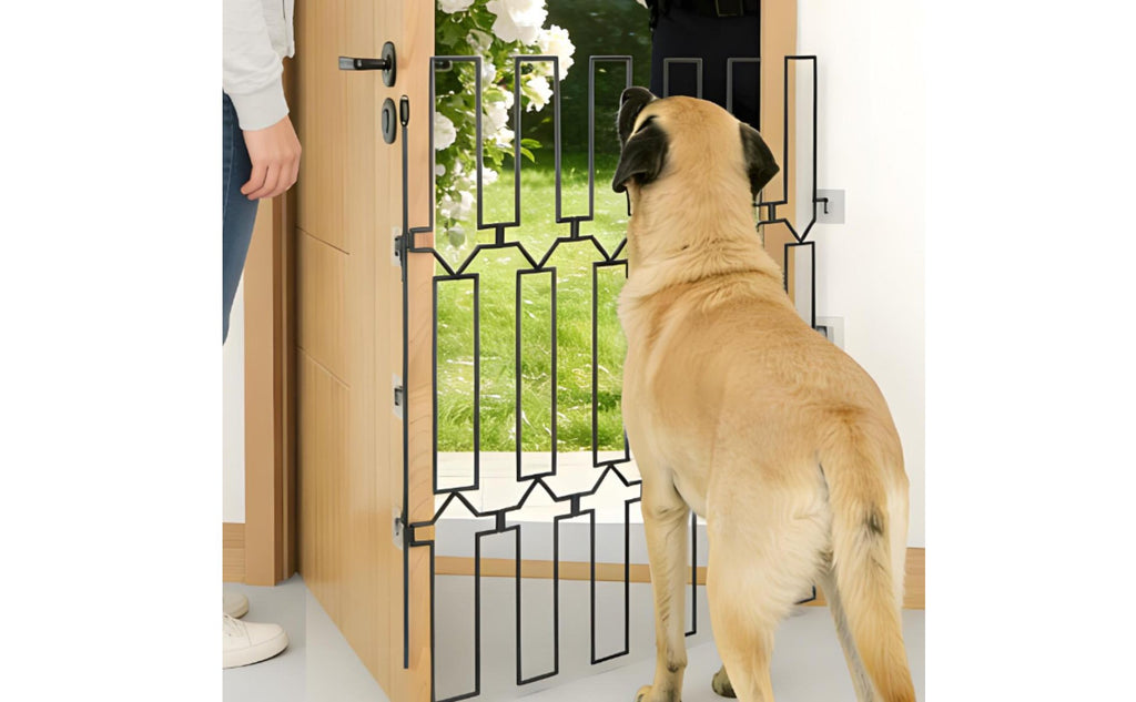 Retractable Pet Gate Easy Install Metal Pet Gate Space Saving for Doorway, Dogs