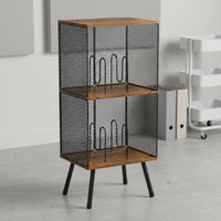 Three-Tier Vinyl Album Stand Rustic Vintage Design for Listening Corner
