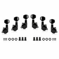 6 Pieces Locking Guitar Tuning Machines Metal Alloy Electric Instrument Tuning Pegs Anti-Rust Locking String Tuning Machines for Live Performance