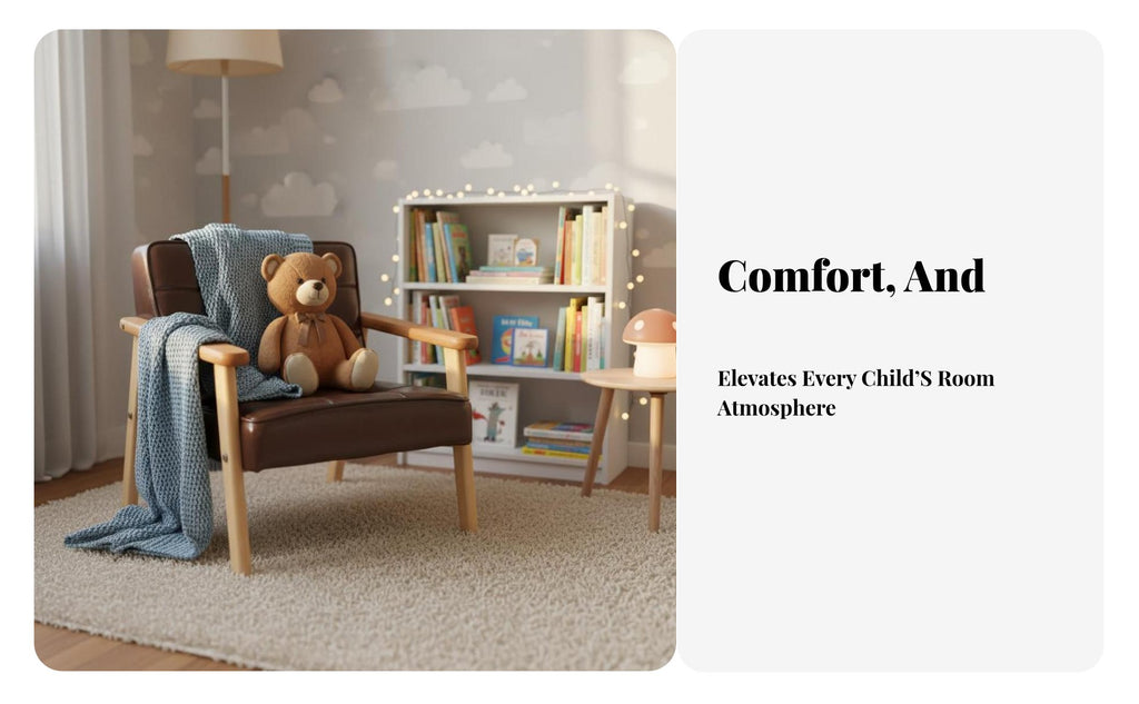 Padded Toddler Chair Solid Wood Frame childs' Sofa Soft and Comfortable