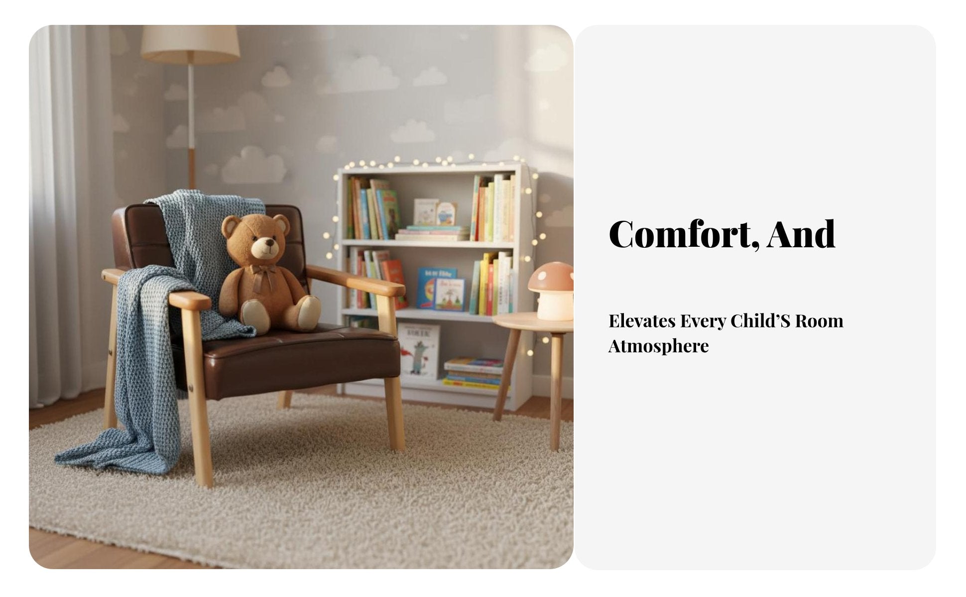 Padded Toddler Chair Solid Wood Frame childs' Sofa Soft and Comfortable
