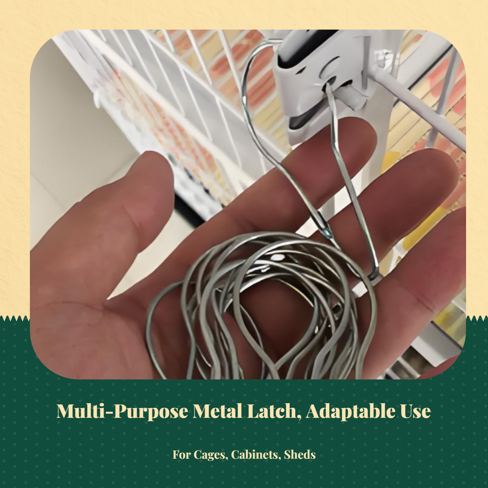 Coil latch lock, pet enclosure door latch, stainless steel slide bolt, sturdy duty, multi-functional, easy to install