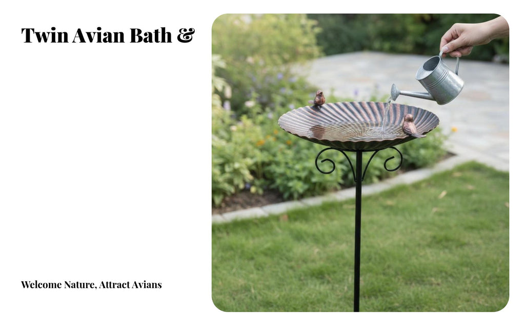 Freestanding Bird Bath Weatherproof Outdoor Decor Heavy Duty for Yard, Gardeners