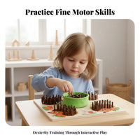 Hedgehog Matching Game Colorful Wooden Peg Toy Smooth for Children