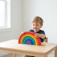 Educational Rainbow Blocks Natural Wood Arched Building Blocks Educational