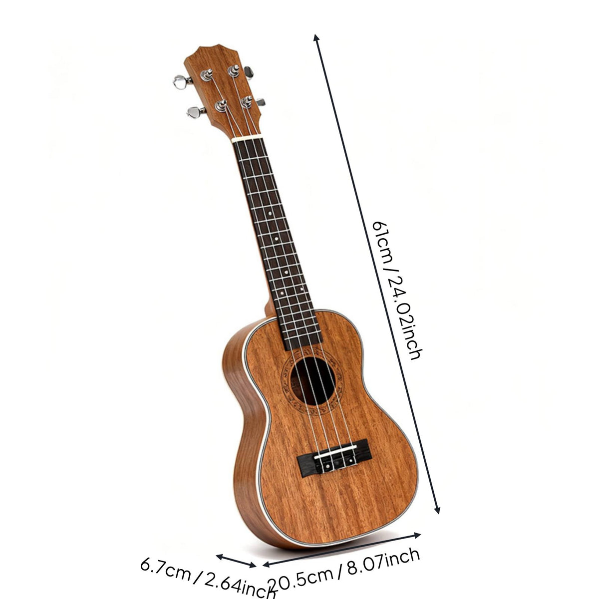 23 Inch Ukulele Bound Edges Beginner Ukulele Easy to Tune for Beginners
