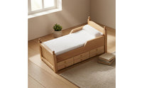 OB11 Dollhouse Bed Slatted Design Four-Poster Dollhouse Bed White Bedding
