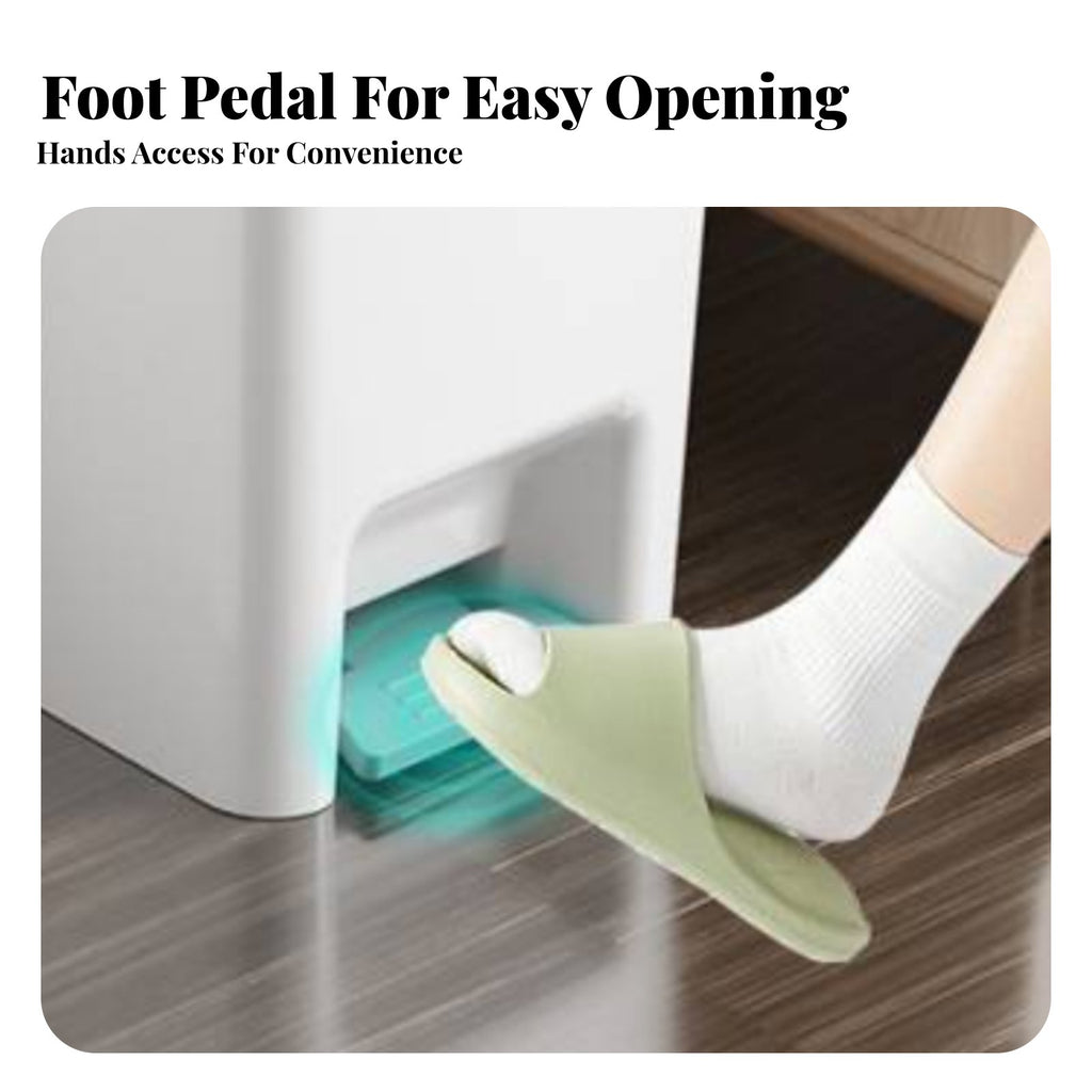 Lidded Diaper Pail Odor-Resistant Closure Foot Pedal Trash Can Slim Rectangular Trash Can Hands-Effortless Function Push Button