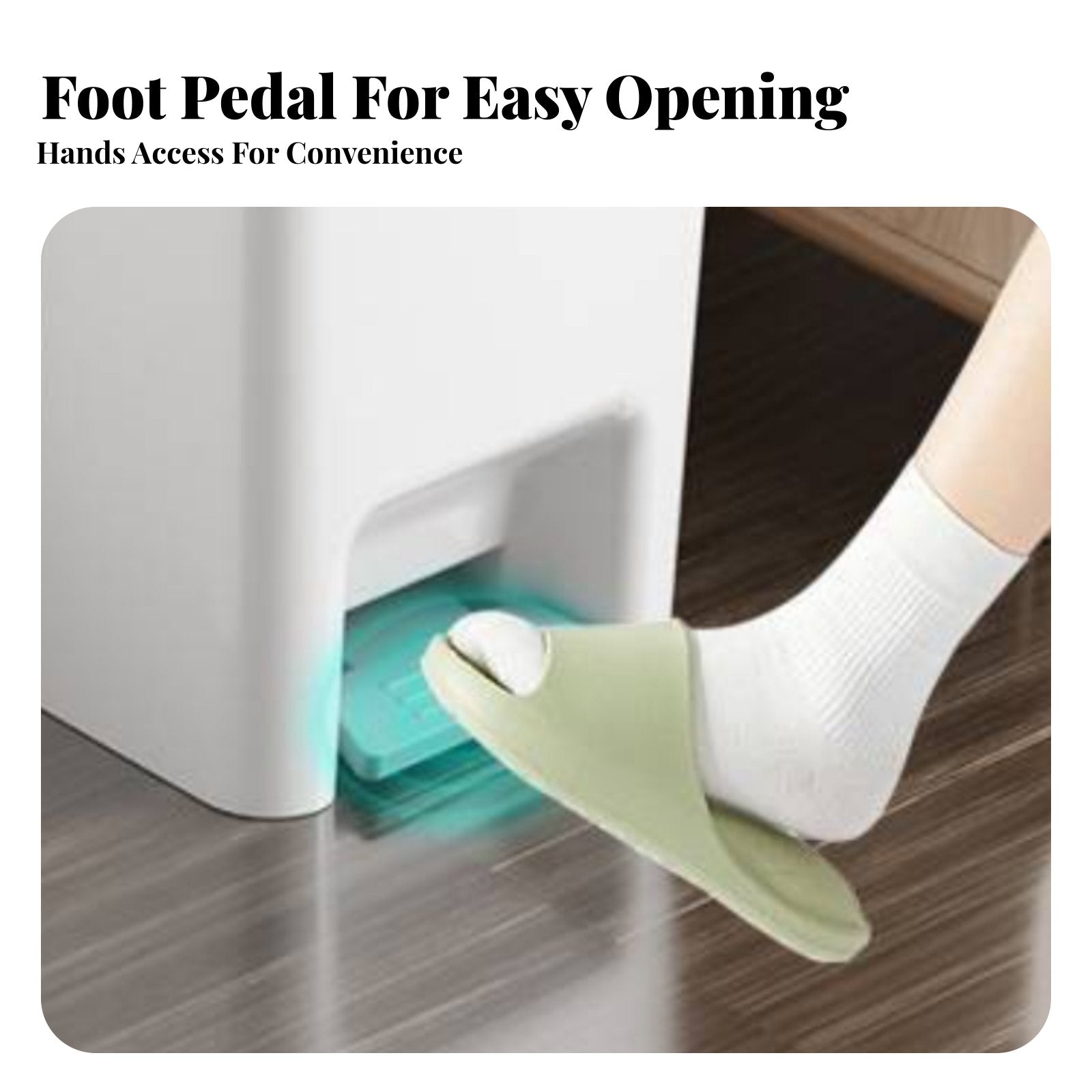 Lidded Diaper Pail Odor-Resistant Closure Foot Pedal Trash Can Slim Rectangular Trash Can Hands-Effortless Function Push Button