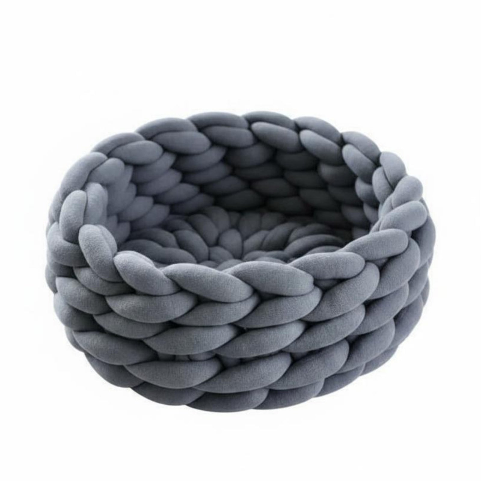 Chunky Knit Cat Bed Machine Washable Handmade Yarn Pet Bed Handcrafted Look Crochet Pet Resting Place for Cats, Small Dogs, Indoor