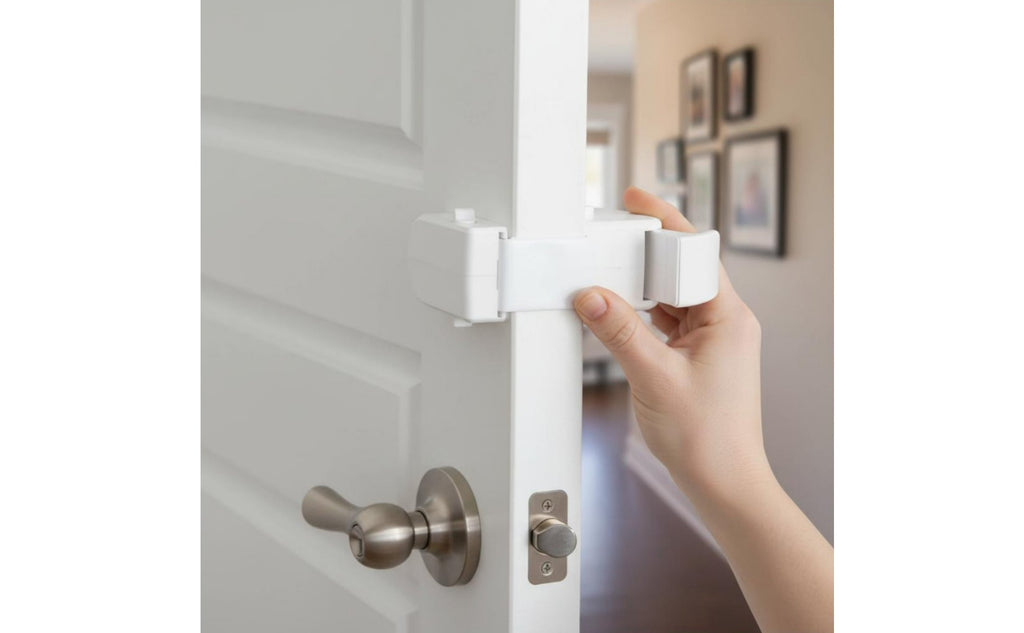 Babyproof Childproof Door Lock Easy to Install Baby Safety Door Lock out of Reach Design for Nursery, Bedroom