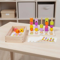 Color and Shape Sorting Activity Sanded Edges Pattern Matching Block Game Color Matching Activity Long-Lasting Wood Construction
