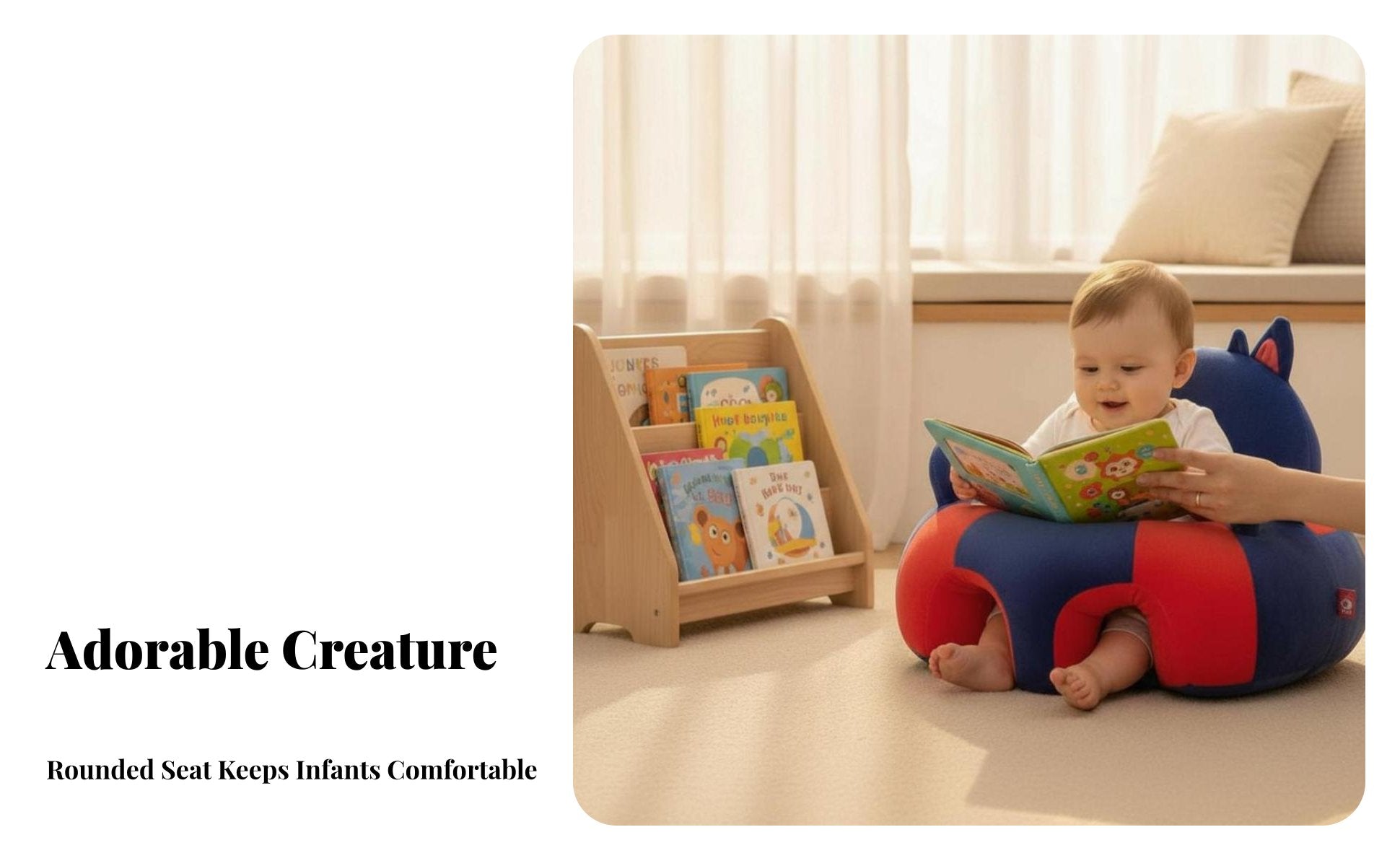 Learn-to-Sit Assistant Supportive Backrest Baby Seat Anti-Fall Design