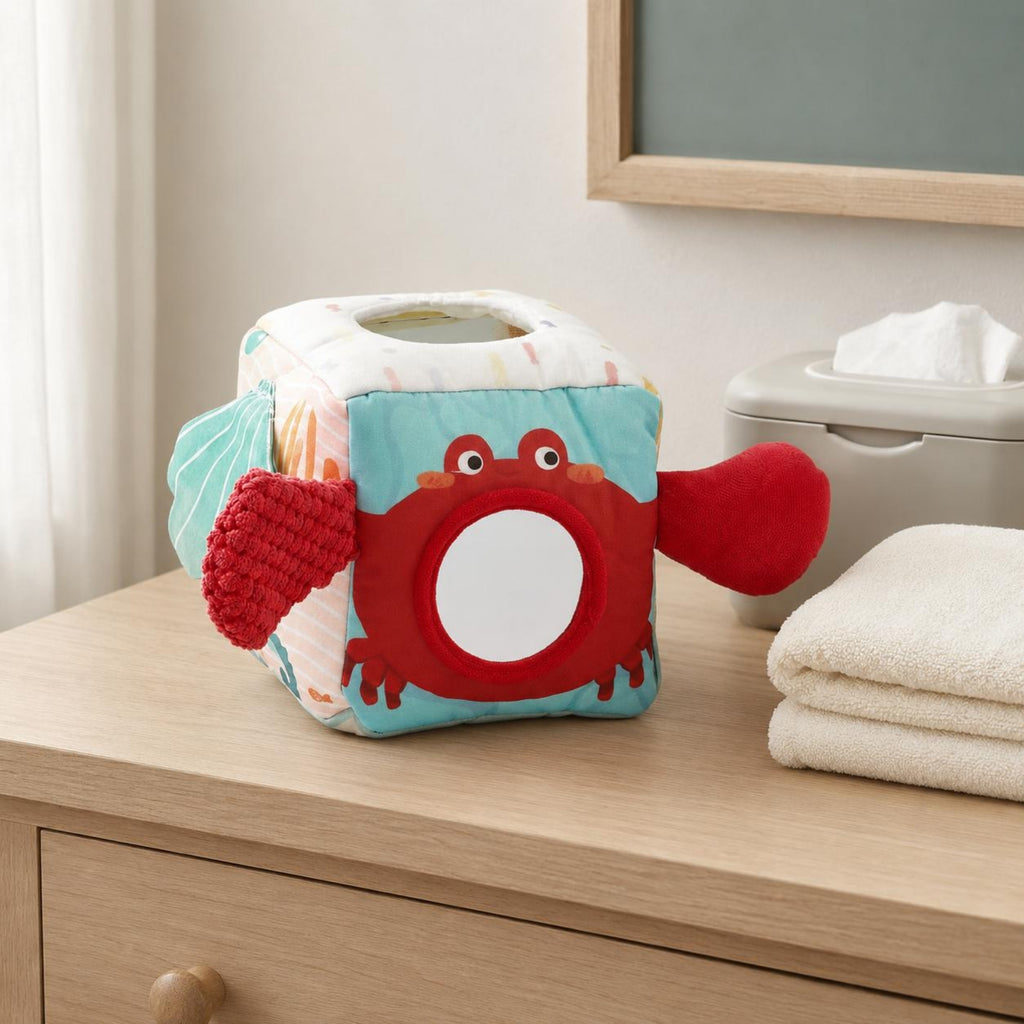 Baby Tissue Box Sensory Toy Soft Child-Led Tissue Box Toy Portable for Infants