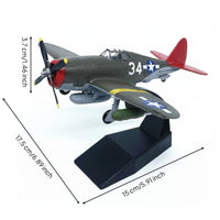 WW2 Classic Fighter Model High Detailed Historic Warplane Model Realistic Proportions Alloy Plane Reproduction for Collection Cabinet