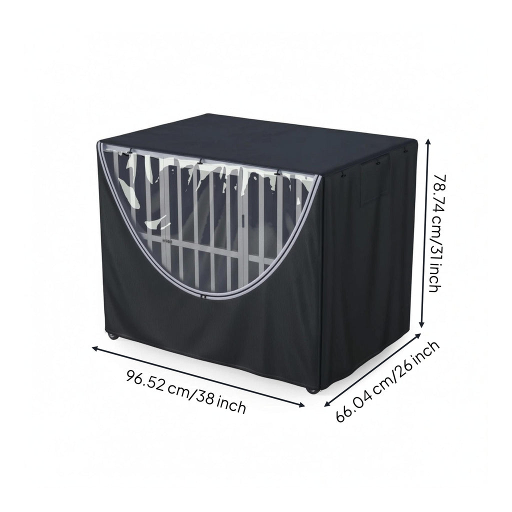 Black Pet Crate Cover Opaque Dog Crate Cover Flat Top