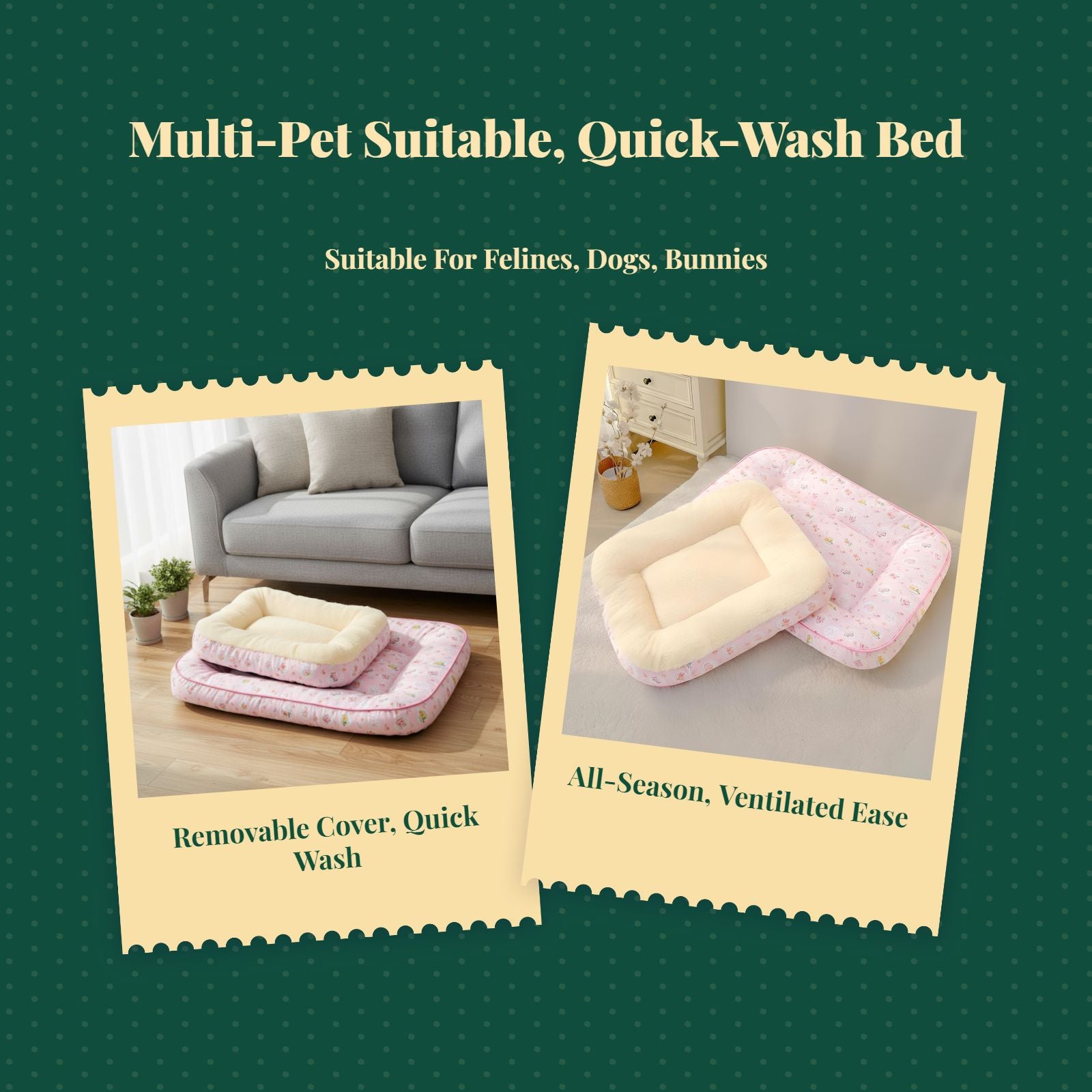 Dog Bed Washable cover Soft pad for crates